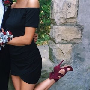 Black off the shoulder dress